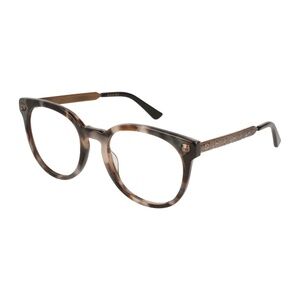 New Gucci GG0219O Eyeglasses Antique Gold Bronze With Tiger Head Motifs